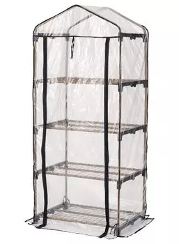 Takeda Corporation 70 x 49 x 160 см виниловая теплица 4 полки [Теплицы, садоводство, полки] Бежевые/черные полки, KOST-4M