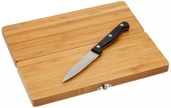 Takeda Corporation Natural x 20 x Compact Cutting Board Knife Set [Cutting Board/Knife/Folding] 25.6 1.7cm CCB-256200