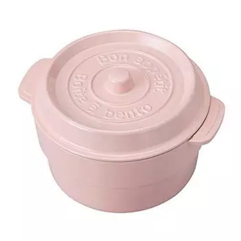 Takenaka Made in Japan Takenaka Lunch Box Cocopot Round Baby Pink 300ml (Upper) 230ml, (Lower) T-76404