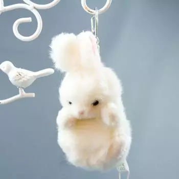 Takenoko Puchi Puchi Dream Брелок Кролик Белая плюшевая игрушка 68319