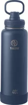 Takeya Flask Active Line Midnight Бутылка для воды из нержавеющей стали Бутылка для непосредственного питья холодной TAKEYA [Takeya Official] 1.17 л полночь
