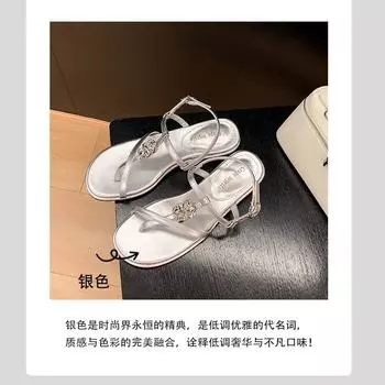 Такие же туфли из микрофибры с открытым носком от Su Yinyin, лето 2025, новые популярные босоножки с толстым каблуком и металлическим декоративным круглым носком 35 серебряный