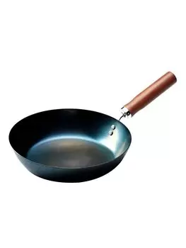 Takisaburo Frying 26 IH изготовлена из деревянного газового утюга, легко на кухне, кастрюля [Kawabata Shoten], размер см, совместимая, Япония, железная, антипригарная, ручка,