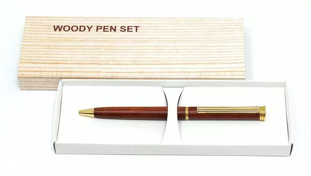 Takizawa 502 Rotating Ballpoint Pen with a Precious Rosewood Barrel, Brown, 1-Pack, T22-K4-502-1