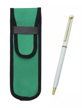 Takizawa Cloth Pencil Case Green Epoxy Rotating Ballpoint Pen Set White 3 Pack T23-NK02G-WD002-W-3