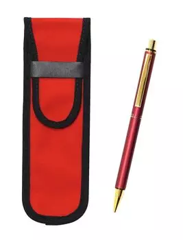 Takizawa Cloth Pencil Case Red NQ25 Standard Size Metal Straight Knock Double Anodized Ring Mechanical Pencil Set Red 3 Pack T23-NK02R-NQ25S-R-3