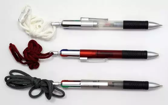 Takizawa Disposable Ballpoint Pen with Metal Clip and Removable Mixed Event-Ready 4-Color String, Colors, 12-Pack, O-FSA8010AA-12