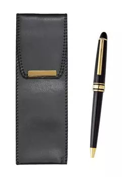 Takizawa Eco Leather Pen Case Metal Ring Cap Sliding Retro Pen Set 5 Pack T23-BR-B-8838B-5