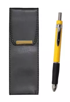 Takizawa Eco Leather Pen Case Triangle 3 Mechanical Rubber Set Yellow 2 Pack T23-BR-B-TR3M-Y-2