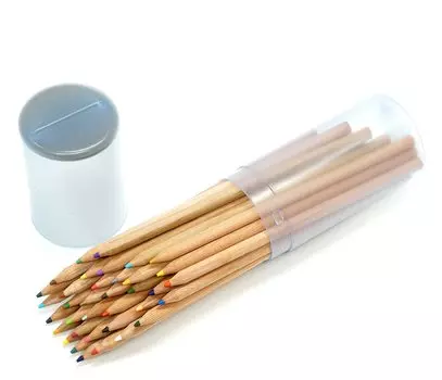 Takizawa Made in Japan Colored Pencils Set of 36 Natural Round PP Tube 3 Set Pack Colors, Shaft, Case, BG-A815-3