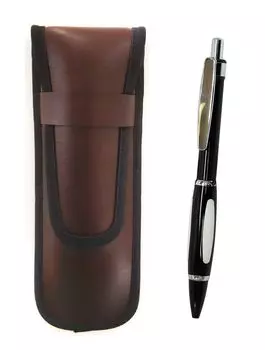 Takizawa Slim Synthetic Leather Pen Case with Metal Scorpion and Shocking Ballpoint Pen Set (Brown) (Black) (3-Pack) T23-KBSC-B989A-B-3 чёрный