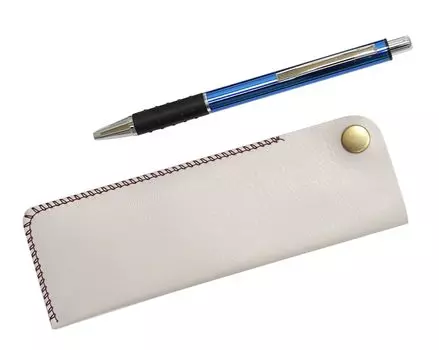 Takizawa White Pen Case with Metal Pitch Grip Ballpoint Pen Set Hook-and-Loop & (Blue), 5-Pack, T23-NK01W-WZ2067BP-L-5 синий