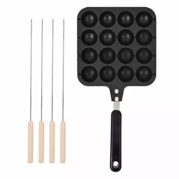 Takoyaki Home Takoyaki Выпечка 12 шариков для газовой выпечки Игла для электрической легкоочищаемой печи, антипригарная форма, плита, духовка,