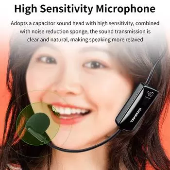 TAKSTAR HM-200W Беспроводной головной микрофон с дисплеем Перезаряжаемая UHF-гарнитура Беспроводная связь чёрный