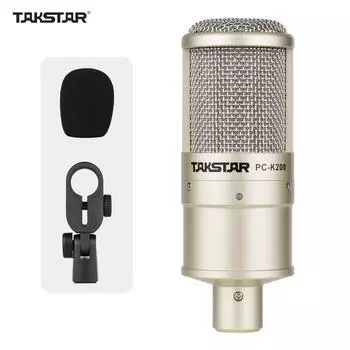 TAKSTAR PC-K200 Кардиоидно-направленный конденсаторный записывающий микрофон с металлической структурой, широкочастотный