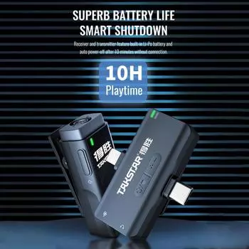 TAKSTAR V4 One-Trigger-Two 2.4G Беспроводной микрофон Прикрепляемый микрофон Мониторинг в реальном времени 120M One-Trigger-Two