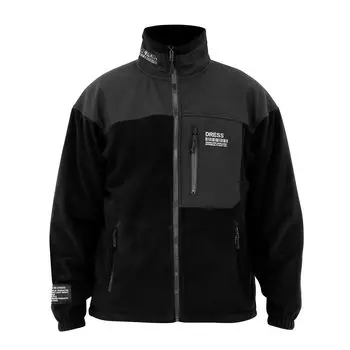 Тактическая флисовая куртка L для рыбалки, защиты от холода, ветрозащитная верхняя одежда, топы для рыбалки на открытом воздухе, теплая термоизоляция [платье] чёрный