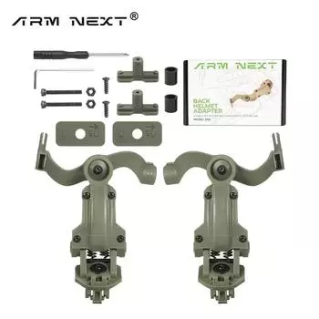 Тактическая гарнитура с шумоподавлением и креплением на направляющую для шлема, направляющий адаптер для наушников с шумоподавлением OPS Core ARC зелёный