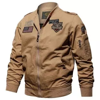 Тактическая куртка, мужская осенне-весенняя куртка-бомбер, хлопковое пальто больших размеров, куртки-карго с вышивкой, мужские куртки-карго Jaqueta Masculina M чёрный