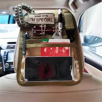 Тактическая подушка на заднее сиденье автомобиля, чехол для подголовника, сумка для хранения, органайзер MOLLE, чехол для охотничьих принадлежностей, защита сиденья зелёный