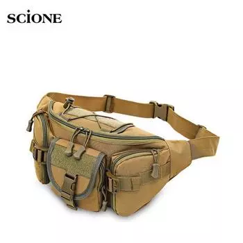 Тактическая поясная сумка Molle для улицы, водонепроницаемая поясная сумка для пешего туризма, рыбалки, охоты, поясной спортивной сумки для кемпинга чёрный