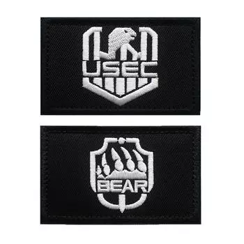 Тактическая повязка на руку USEC «Побег из Таркова», нашивки с вышивкой, значки на липучке на спине