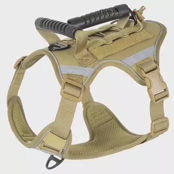 Тактическая шлейка для собак с пересечением границ: Дышащий жилет для военных тренировок на открытом воздухе с грудной обвязкой и канатом для вытягивания S for 18-35kg