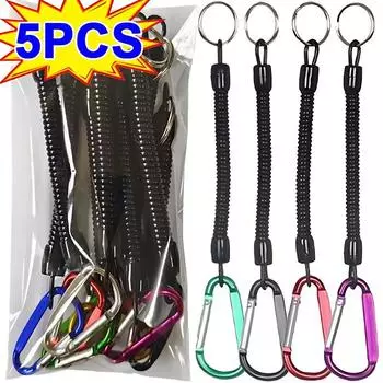 Тактическая выдвижная пружинная эластичная веревка, выдвижная спиральная веревка с карабином, удерживающая веревка для рыбалки на лодке, рыболовные инструменты 1PC