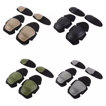 Тактическая защита коленей и локтей для пейнтбольной страйкбольной боевой униформы, костюм из 2 наколенников и 2 налокотников, просто охотничий костюм