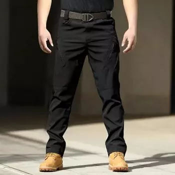 Тактические брюки мужские армейские брюки повседневные мужские походные брюки на открытом воздухе эластичные свободные брюки брюки-карго XXXL чёрный