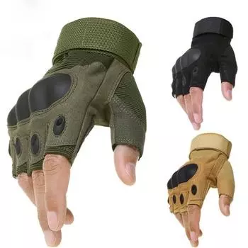 Тактические перчатки Half Finger Paintball Combat Anti-Skid Men Bicycle M чёрный