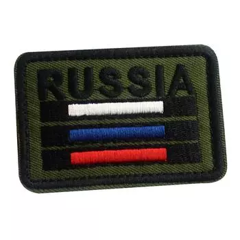 Тактический флаг России с шевроном и застежкой-липучкой, нашивки 5,5x8 см