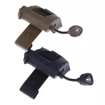 Тактический фонарь для шлема Airsoft, 3 режима, светодиодный фонарик для шлема, зарядка, налобный фонарь для шлема коричневый