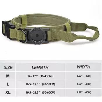 Тактический ошейник для собак с креплением AirTag, удобный, мягкий, с металлической пряжкой, GPS-ошейник для собак средних и крупных пород M&CHINA