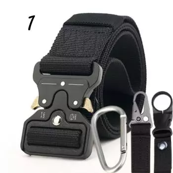 Тактический пояс для тренировок на открытом воздухе в стиле милитари, сверхмощный поясной ремень, регулируемые нейлоновые ремни, в комплект входит no gifts чёрный