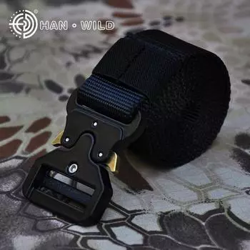 Тактический уличный ремень Hanye, мужской нейлоновый холст Cobra 125cm зелёный