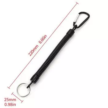 Тактический выдвижной пружинный эластичный канат, защитное снаряжение, инструмент для пешего туризма, кемпинга, анти-потерянный брелок, ремешки для рыбалки на открытом воздухе чёрный