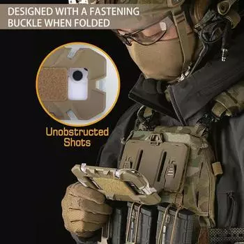 Тактический жилет, держатель для телефона, универсальный нагрудный держатель для телефона, складная навигационная доска для кемпинга, крепление для смартфона чёрный