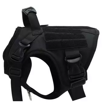 Тактический жилет для собак — прочная нейлоновая нагрудная шлейка для крупных собак, регулируемый тренировочный жилет и защита на открытом воздухе M