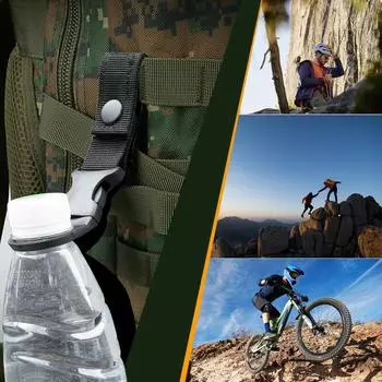 Тактическое снаряжение Военная нейлоновая стропа для наружных инструментов Пряжка Крючок Держатель для бутылки с водой Зажим для ремня Буш Кемпинг Пеший туризм Карабины чёрный