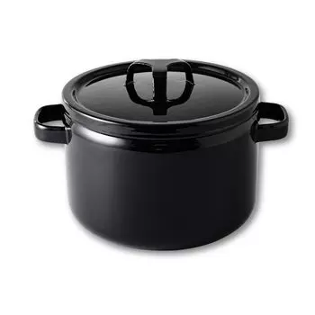 TakumiJAPAN Кастрюля 22 см глубокая чугунная черная эмалированная IH совместимая с газом посудомоечная машина большая паста вареная посуда устойчивая к пятнам черная эмаль