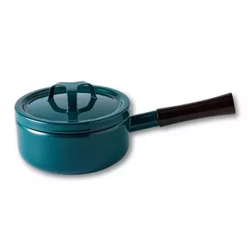 TakumiJAPAN One Hand Pot 18 см Железная зеленая эмаль IH Совместимая с газом Подходит для мытья в посудомоечной машине Теплая тушеная пища Устойчивая к пятнам зеленая эмаль 2.2 л