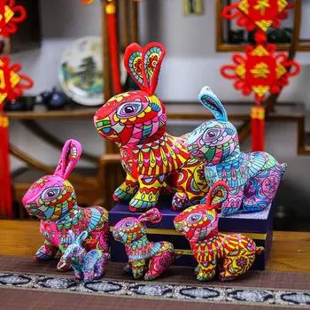 Талисман кукла украшение для дома плюшевая игрушка кролик талисман кукла кролик талисман года кролик плюшевая кукла кролик 12cm розовый