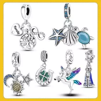 Талисманы на удачу, серебро 925 пробы, подвеска в виде дерева семейной жизни, платиновые подвески, подходит для нового красочного браслета, женские украшения из бисера