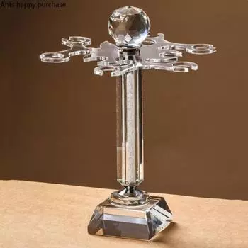 Tall Glass Red Wine Glass Rotatable Acrylic Crystal Cup Holder Wine Glass Transparent Crystal Glass Cup Storage Rack Gifts