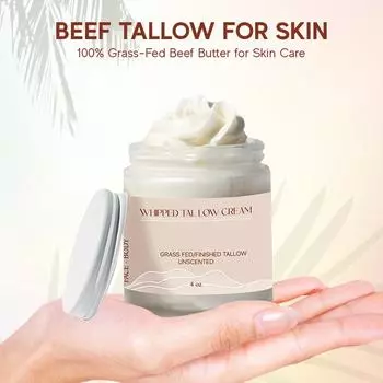 Tallow Cream Tallow Moisturizing Cream Увлажняющий крем для тела Крем для увлажнения и восстановления кожи, подходит для сухой, чувствительной кожи, 4 унции/113 г белый