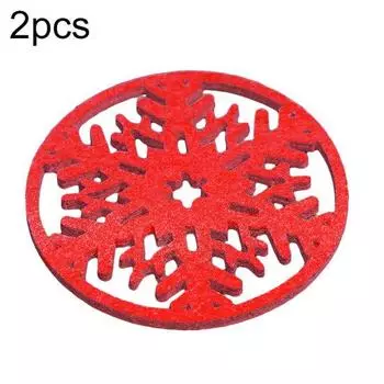 Talos 2шт Рождественские коврики для чашек со снежинками термостойкие подставки для столовых приборов Декор стола красный
