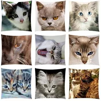 Talos Art Прекрасный кот с принтом из хлопка и льна, наволочка, подушка для автомобильного сиденья, чехол для дивана, декор