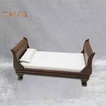 TALOS Dollhouse Single Bed Многофункциональная сплошная кровать для кукольного домика в масштабе 1:12 Моделирование мебели для кукольного домика Мини-кровать
