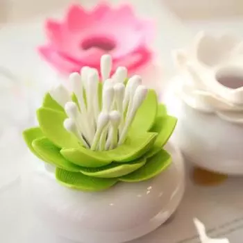 Talos Lotus Пылезащитный ватный тампон Держатель для зубочисток Диспенсер для хранения Коробка для хранения зелёный